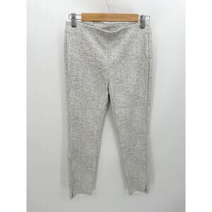 Alfani Pants Women 4 Grey White Printed Pull On Raw Hem Stretch